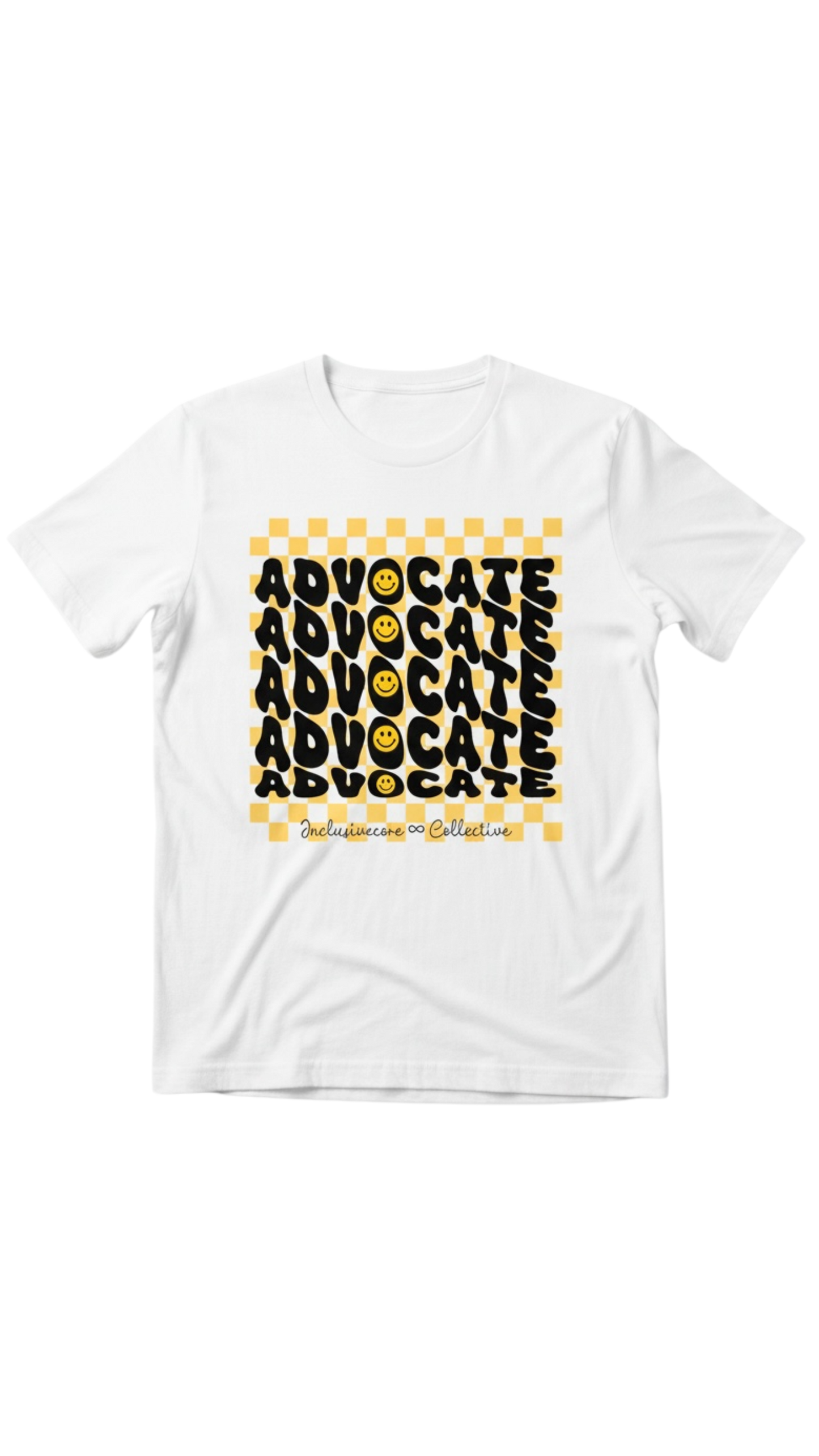 Advocate Checkers - White Adult Unisex Tee