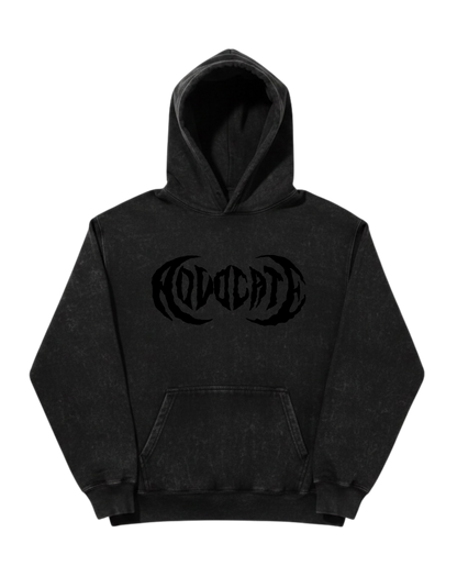 Metal Advocate Acid Wash Hoodie - Black Logo