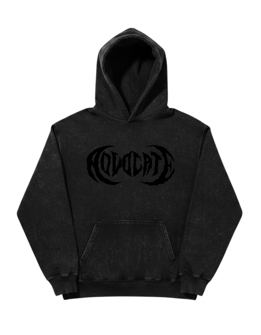 Metal Advocate Acid Wash Hoodie - Black Logo