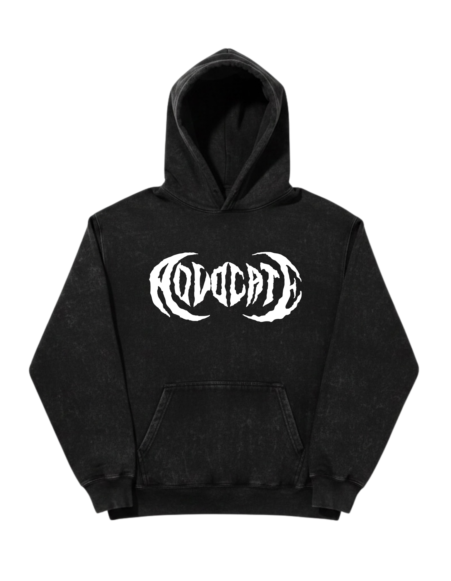 Metal Advocate Acid Wash Hoodie - White Logo