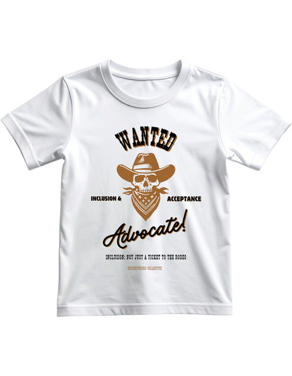WANTED - White with Black Font Youth Unisex Tee
