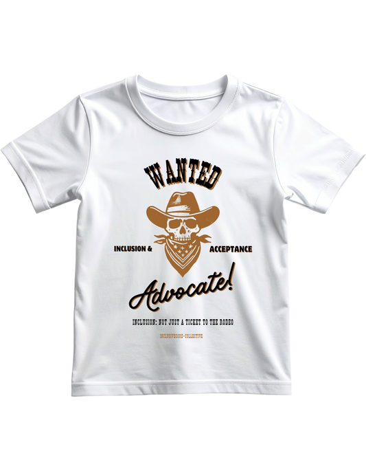 WANTED - White with Black Font Youth Unisex Tee