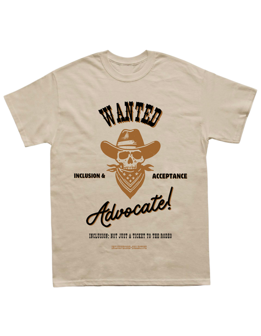 WANTED - Sand with Black Font Adult Unisex Tee