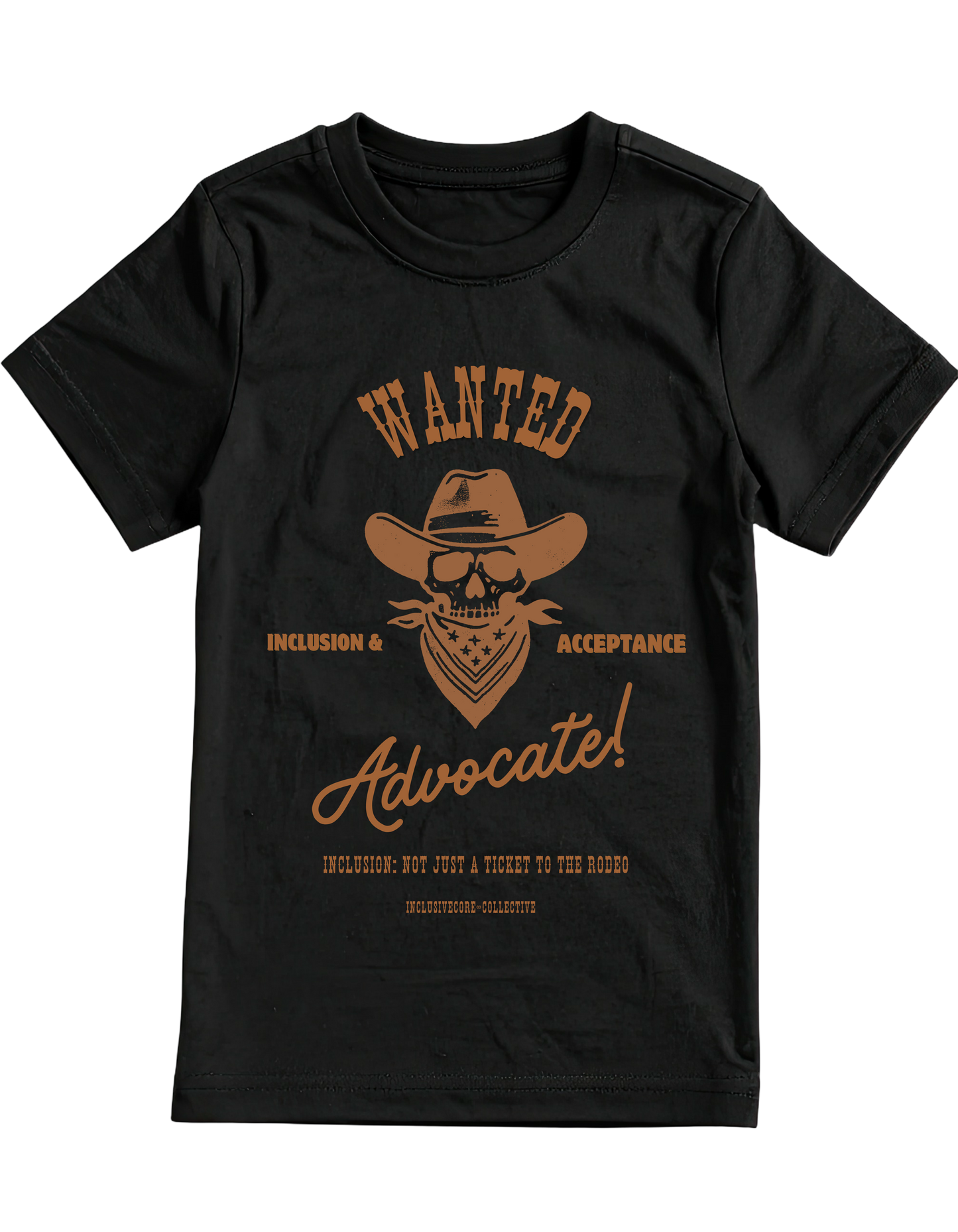 WANTED - Black and Brown Adult Unisex Tee