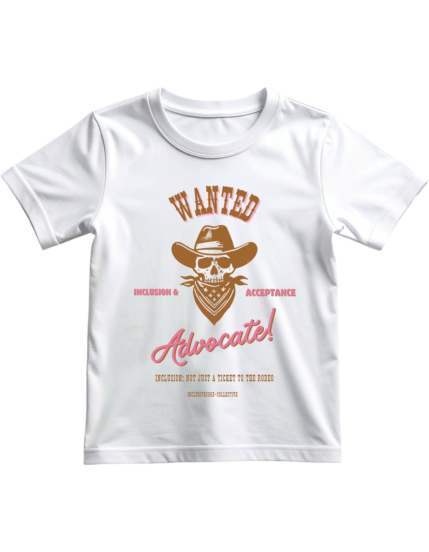 WANTED - White with Pink Font Youth Unisex Tee